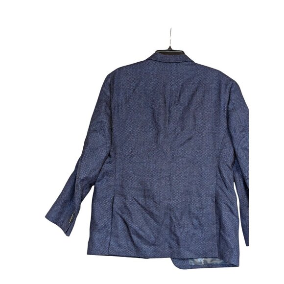 Joseph Abboud Mens Blue Houndstooth Blazer Size 40S Linen & Wool Blend Professio - Picture 7 of 7